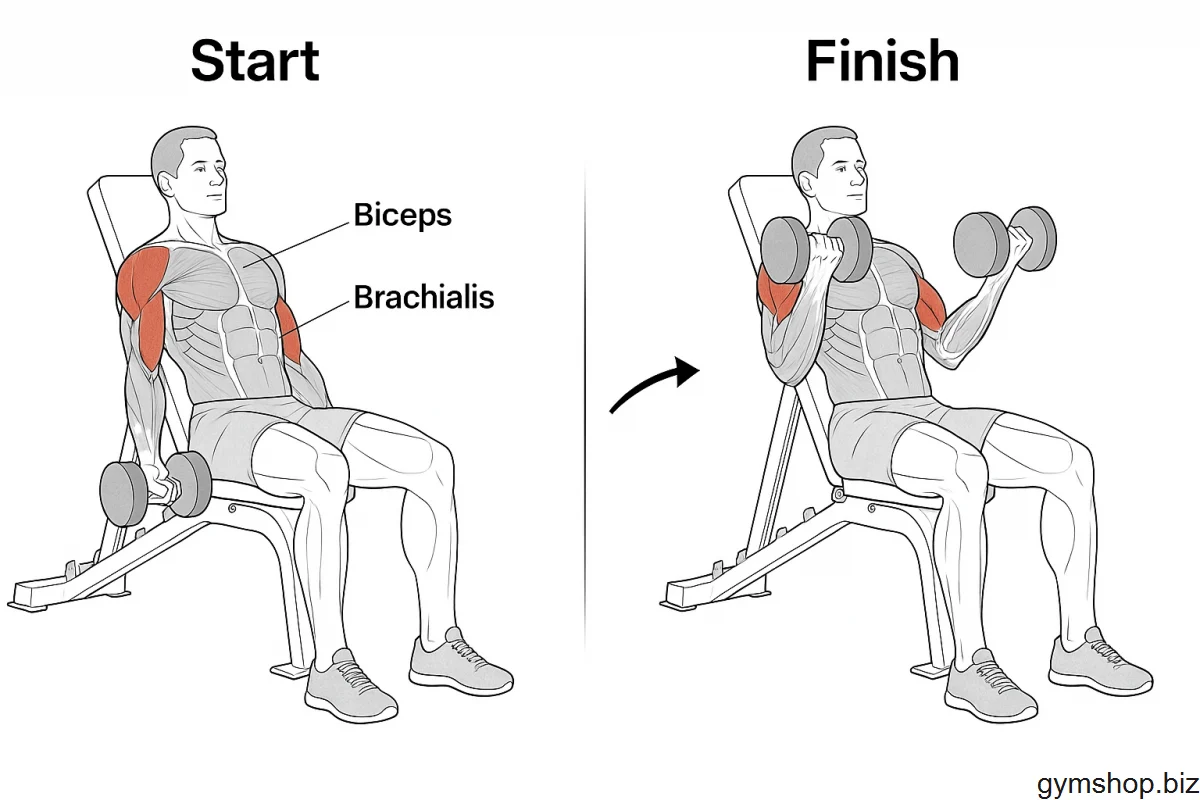 جلو بازو دمبل نشسته میز شیب دار