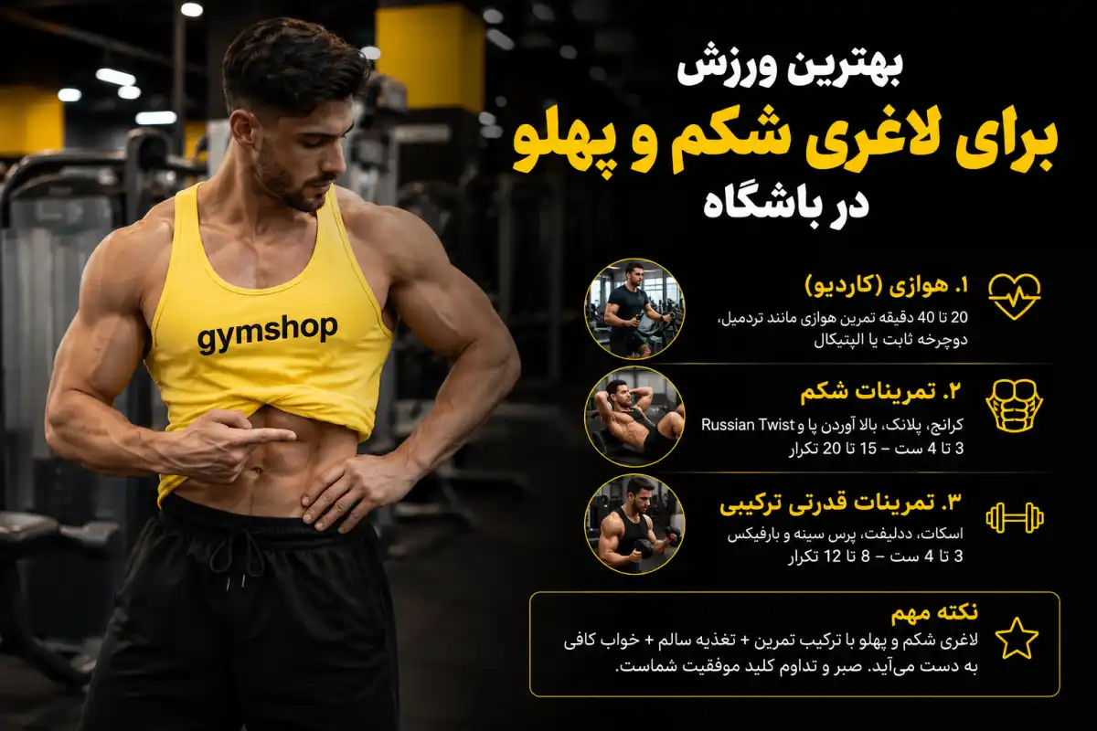 بهترین ورزش باشگاهی برای لاغری شکم و پهلو-ورزش برای لاغری-جیم شاپ