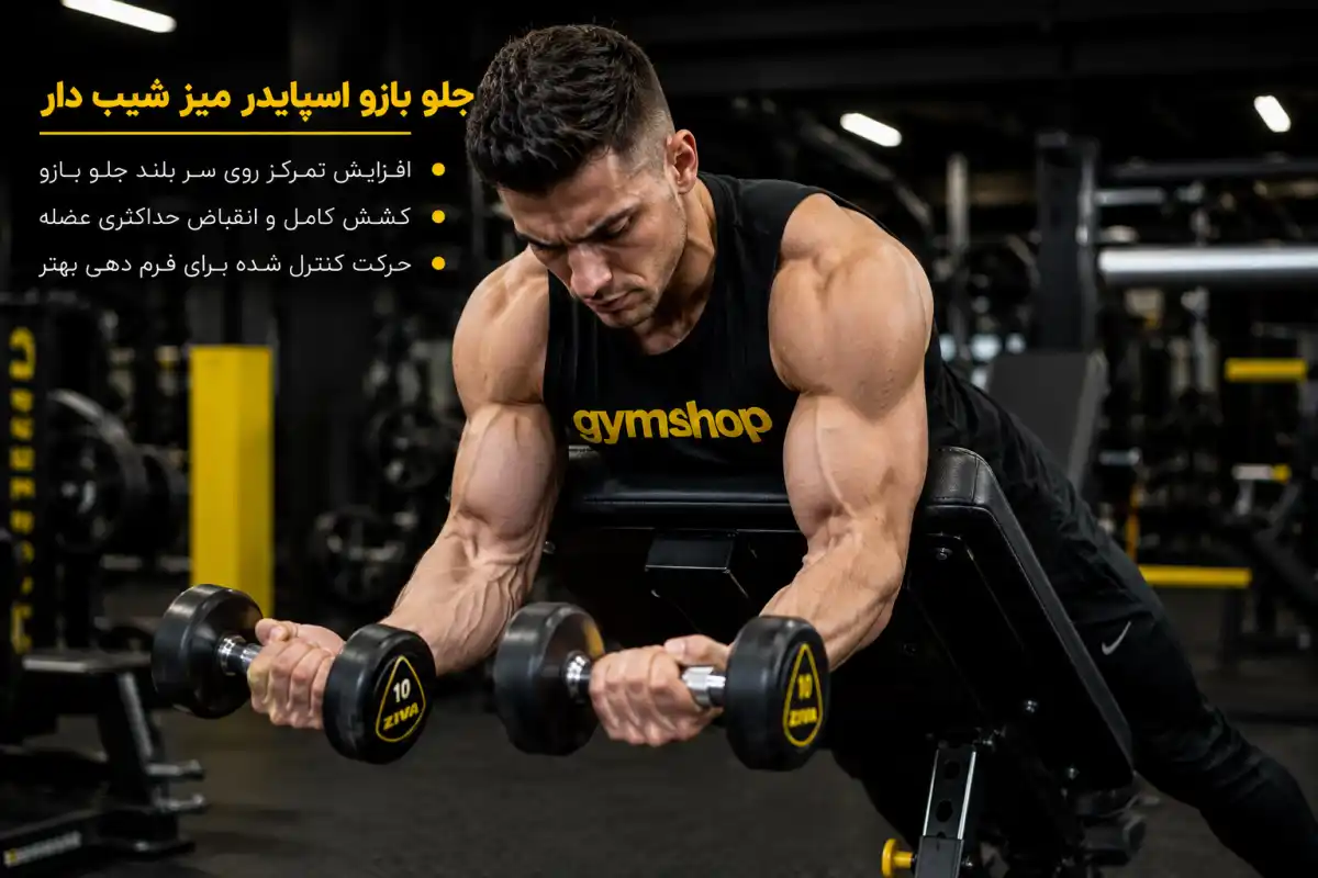 جلو بازو اسپایدر میز شیب دار-جیم شاپ وبلاگ معتبر ورزش و بدنسازی