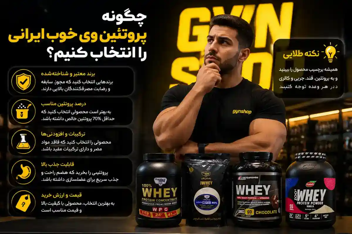 چگونه پروتئین وی خوب ایرانی رو انتخاب کنیم؟-معیار های انتخاب بهترین پروتئین وی ایرانی-جیم شاپ